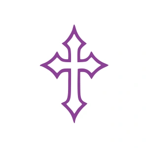 Haç İşareti Araba Sticker 17x17 Cm Mor