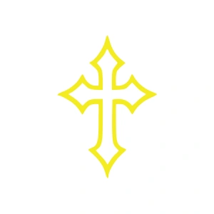 Haç İşareti Araba Sticker 17x17 Cm Sarı