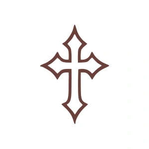 Haç İşareti Araba Sticker 17x17 Cm Kahverengi