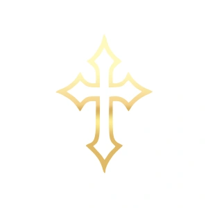 Haç İşareti Araba Sticker 17x17 Cm Gold