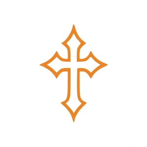 Haç İşareti Araba Sticker 17x17 Cm Turuncu