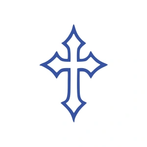 Haç İşareti Araba Sticker 17x17 Cm Mavi