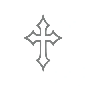 Haç İşareti Araba Sticker 17x17 Cm Gri