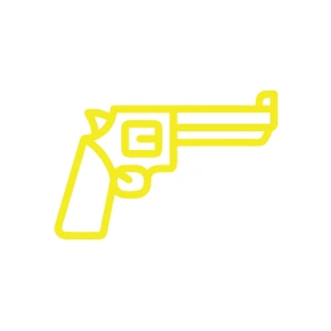 Pistol Araba Sticker 17x17 Cm Sarı