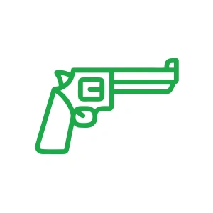 Pistol Araba Sticker 17x17 Cm Yeşil