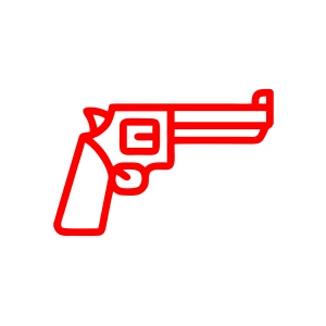 Pistol Araba Sticker 17x17 Cm Kırmızı