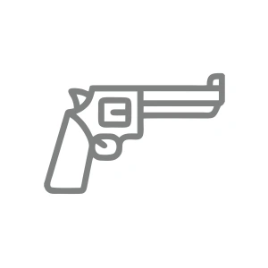 Pistol Araba Sticker 17x17 Cm Gri