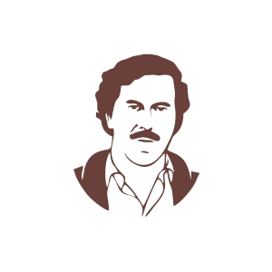 Pablo Escobar Silüet Araba Sticker 17x17 Cm Kahverengi