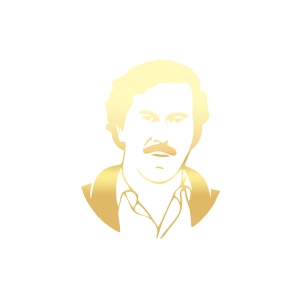 Pablo Escobar Silüet Araba Sticker 17x17 Cm Gold