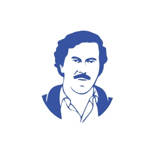 Pablo Escobar Silüet Araba Sticker 17x17 Cm Mavi