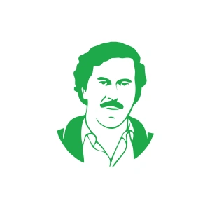 Pablo Escobar Silüet Araba Sticker 17x17 Cm Yeşil