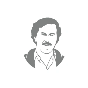 Pablo Escobar Silüet Araba Sticker 17x17 Cm Gri