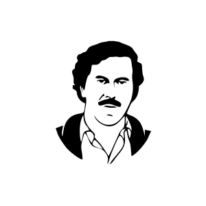 Pablo Escobar Silüet Araba Sticker 17x17 Cm Siyah