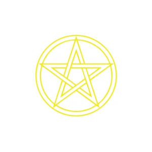 Pentagram Araba Sticker 17x17 Cm Sarı