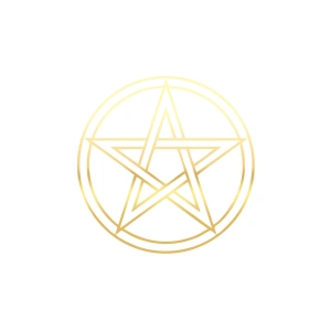 Pentagram Araba Sticker 17x17 Cm Gold