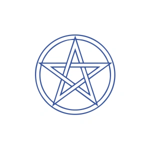 Pentagram Araba Sticker 17x17 Cm Mavi