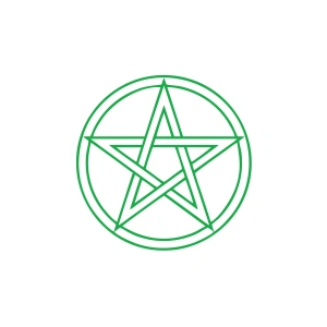 Pentagram Araba Sticker 17x17 Cm Yeşil