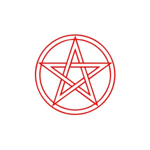 Pentagram Araba Sticker 17x17 Cm Kırmızı