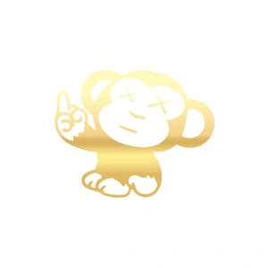 Maymun Araba Sticker 17x17 Cm Gold