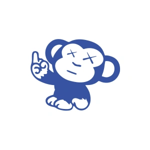 Maymun Araba Sticker 17x17 Cm Mavi