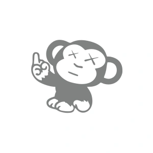 Maymun Araba Sticker 17x17 Cm Gri