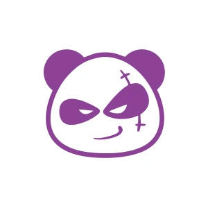 Serseri Panda Araba Sticker 17x17 Cm Mor