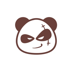 Serseri Panda Araba Sticker 17x17 Cm Kahverengi