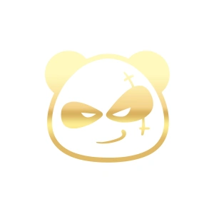 Serseri Panda Araba Sticker 17x17 Cm Gold