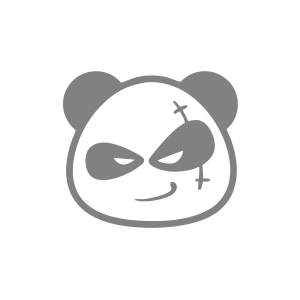 Serseri Panda Araba Sticker 17x17 Cm Gri