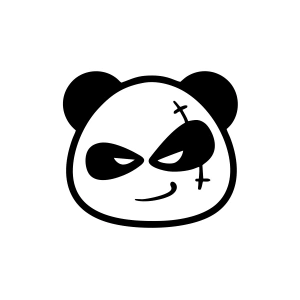 Serseri Panda Araba Sticker 17x17 Cm Siyah