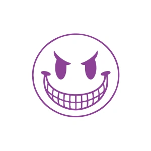 Gülen Surat Araba Sticker 17x17 Cm Mor