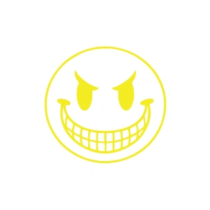 Gülen Surat Araba Sticker 17x17 Cm Sarı