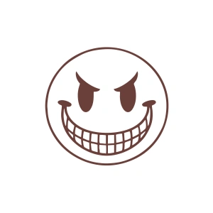 Gülen Surat Araba Sticker 17x17 Cm Kahverengi