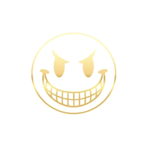 Gülen Surat Araba Sticker 17x17 Cm Gold