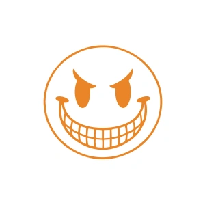 Gülen Surat Araba Sticker 17x17 Cm Turuncu