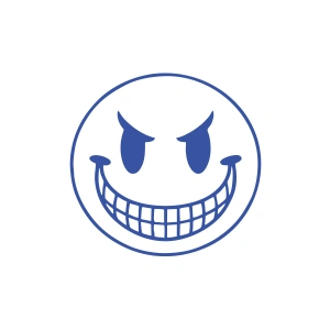 Gülen Surat Araba Sticker 17x17 Cm Mavi