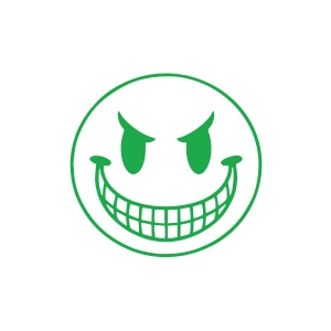 Gülen Surat Araba Sticker 17x17 Cm Yeşil