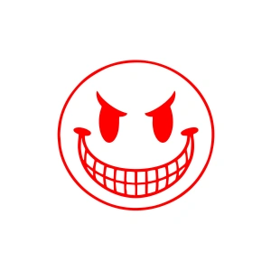 Gülen Surat Araba Sticker 17x17 Cm Kırmızı