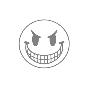 Gülen Surat Araba Sticker 17x17 Cm Gri