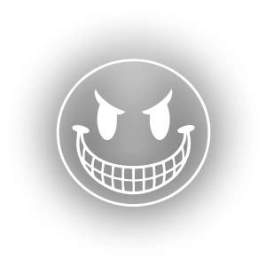 Gülen Surat Araba Sticker 17x17 Cm Beyaz