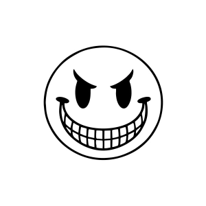 Gülen Surat Araba Sticker 17x17 Cm Siyah