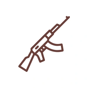 AK47 Araba Sticker 17x17 Cm Kahverengi