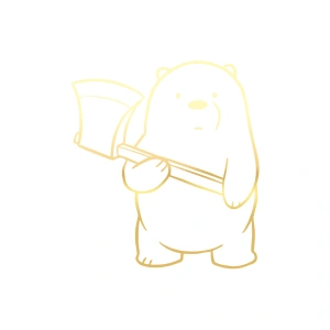 Balta Tutan Ayı Araba Sticker 17x17 Cm Gold