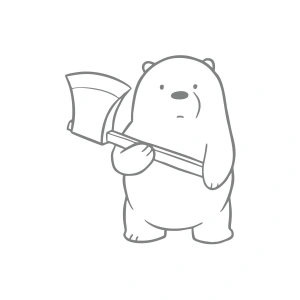 Balta Tutan Ayı Araba Sticker 17x17 Cm Gri