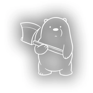 Balta Tutan Ayı Araba Sticker 17x17 Cm Beyaz