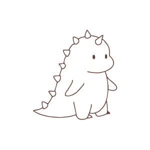 Sevimli Dino Araba Sticker 17x17 Cm Kahverengi