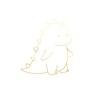 Sevimli Dino Araba Sticker 17x17 Cm Gold