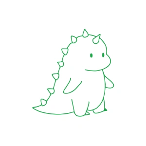 Sevimli Dino Araba Sticker 17x17 Cm Yeşil