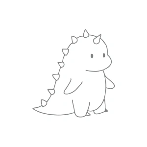 Sevimli Dino Araba Sticker 17x17 Cm Gri