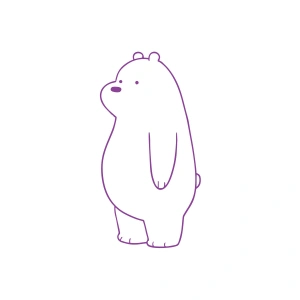 Sevimli Ayı Araba Sticker 17x17 Cm Mor